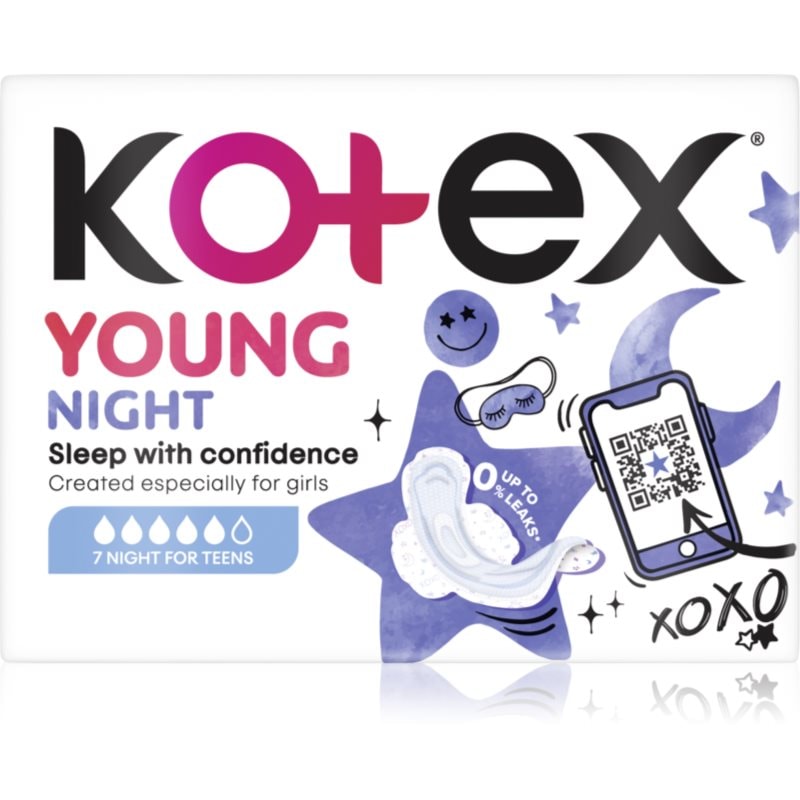 Kotex Young Night санитарни кърпи за нощ - Грижа за тяло - Сравни цени от 1 магазин с безплатна доставка