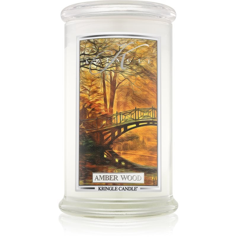 Kringle Candle Amber Wood ароматна свещ 624 гр.