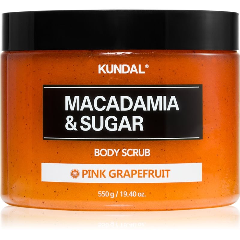 KUNDAL Macadamia & Sugar Body Scrub Pink Grapefruit нежен пилинг за тяло с успокояващ ефект