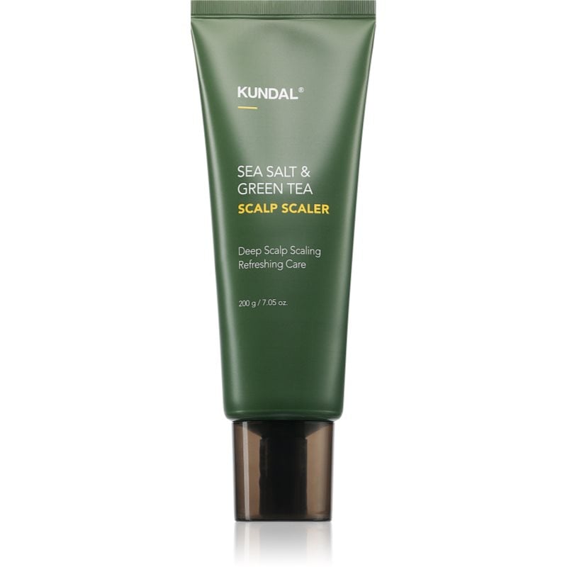 KUNDAL Sea Salt & Green Tea Scalp Scaler дълбоко почистващ пилинг стимулиращ растежа на косата