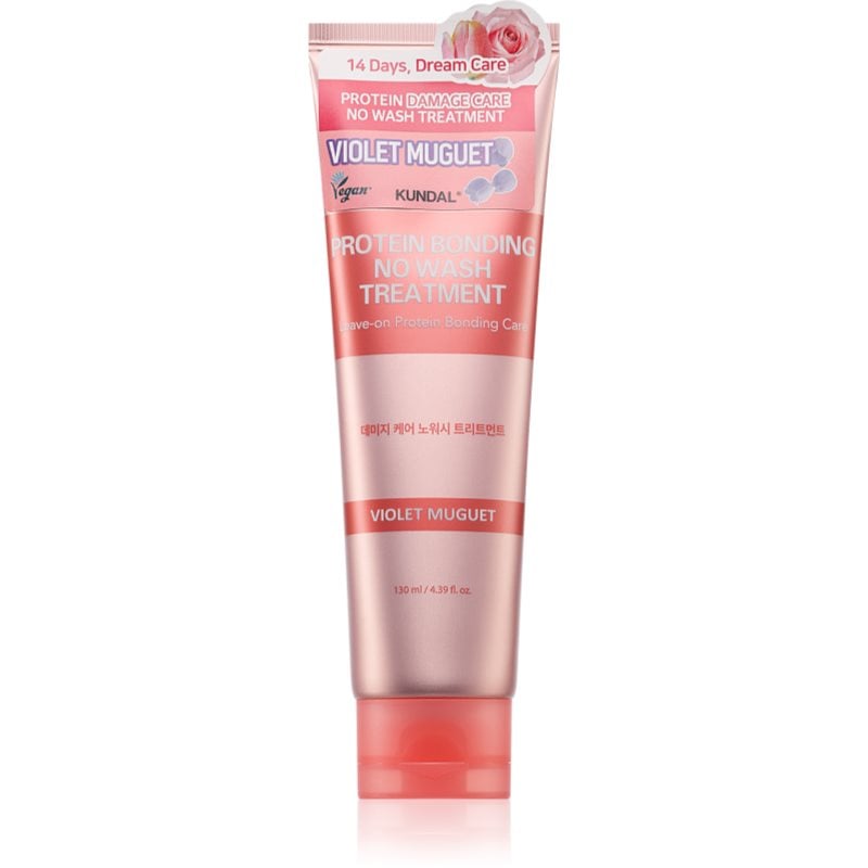 KUNDAL Protein Bonding Care No Wash Treatment грижа без отмиване за увредена коса с аромат Violet Muguet