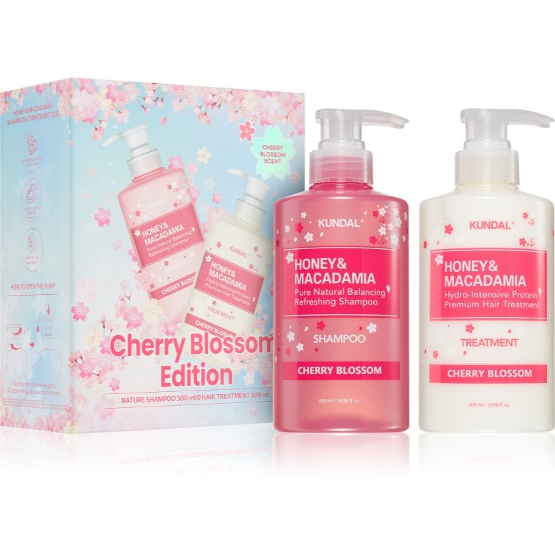 KUNDAL Honey & Macadamia Cherry Blossom Edition подаръчен комплект За коса