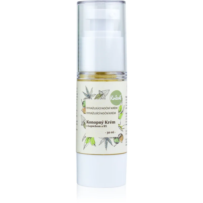 Kvitok Cream with Cannabis Oil with Burdock and B5 нощен крем за мазна кожа