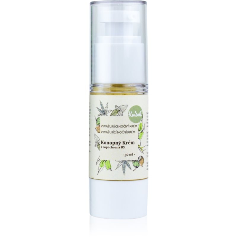 Kvitok Cream with Cannabis Oil with Burdock and B5 нощен крем за мазна кожа - Грижа за лице - Сравни цени от 1 магазин с безплатна доставка