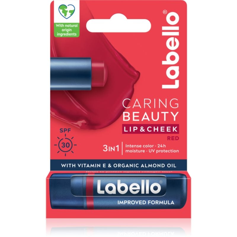Labello Caring Beauty тониращ балсам за устни цвят Red 4.8 гр.