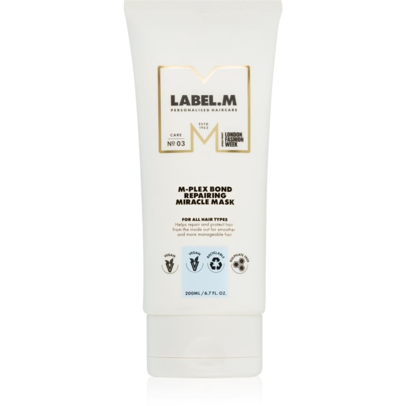 label.m label.m M-Plex Bond Repairing Miracle Mask дълко подхранваща маска за всички видове коса - Унисекс парфюм 200мл - Сравни цени от 1 магазин с безплатна доставка