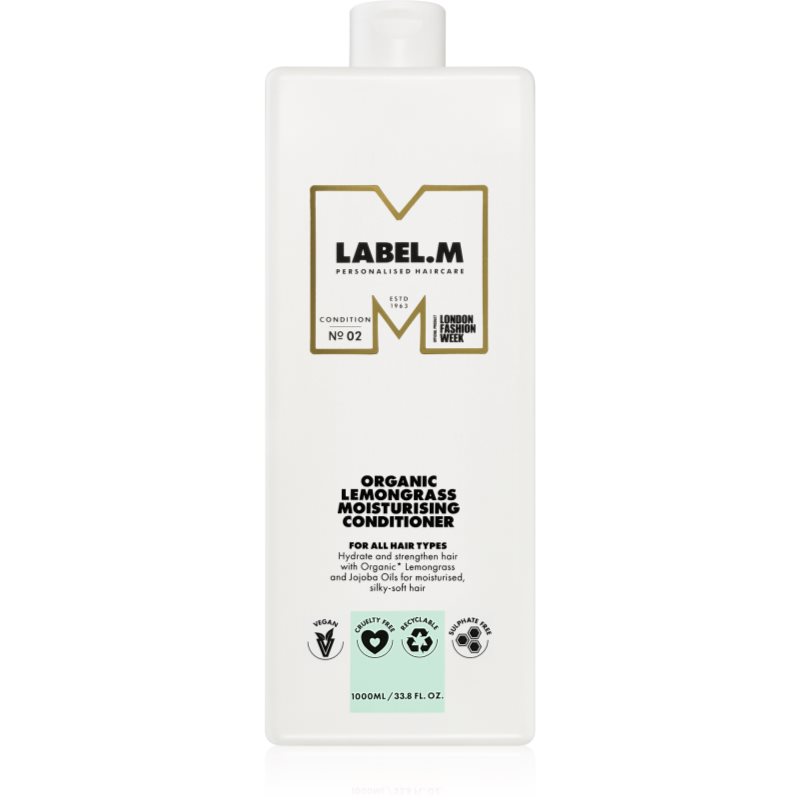 label.m label.m Organic Lemongrass Moisturising Conditioner дълко хидратиращ балсам с лимон и лимонова трева - Унисекс парфюм 1000мл - Сравни цени от 1 магазин с безплатна доставка