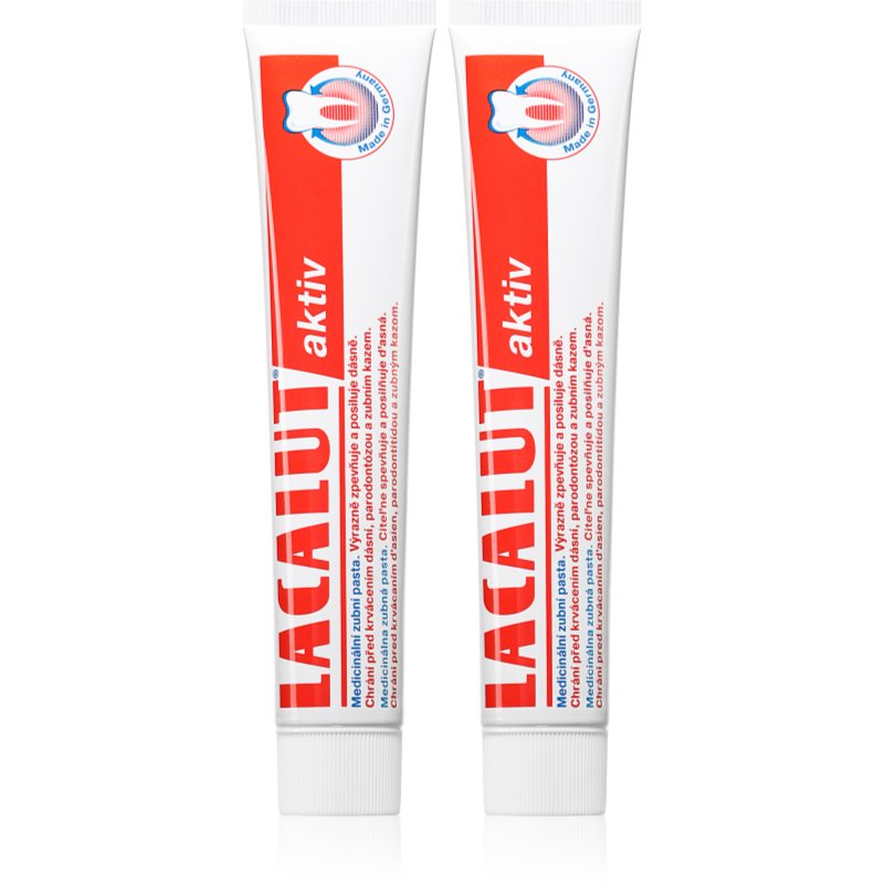 Lacalut Lacalut Aktiv паста за зъби срещу пародонтит 2x - Унисекс парфюм 75мл - Сравни цени от 1 магазин с безплатна доставка