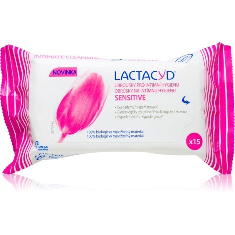 Lactacyd Sensitive кърпички за интимна хигиена