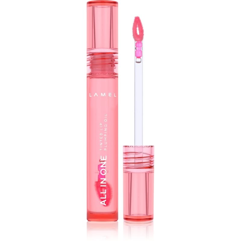 LAMEL All in One Lip Tinted Plumping Oil тониращо олио за устни за увеличаване на обема № 401 Peachy