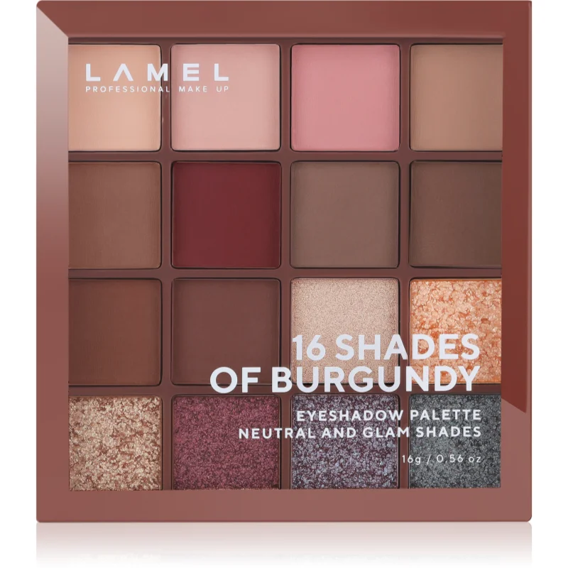 LAMEL 16 Shades of Burgundy палитра сенки за очи - Грим - Сравни цени от 1 магазин с безплатна доставка