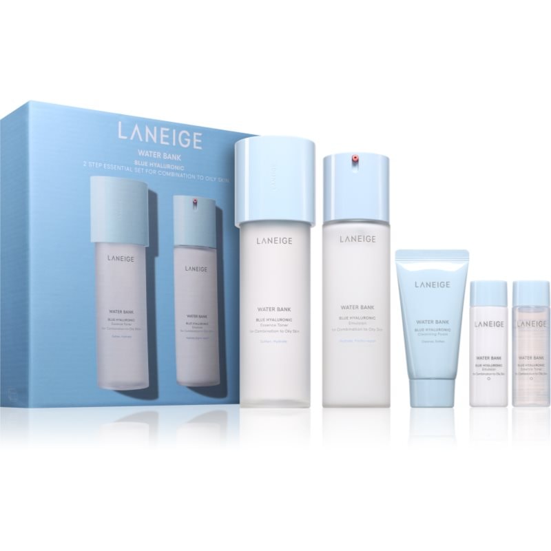 LANEIGE Water Bank Blue Hyaluronic 2-Step Essentials Set for Combination to Oily Skin подаръчен комплект за жени - Комплект - Сравни цени от 1 магазин с безплатна доставка