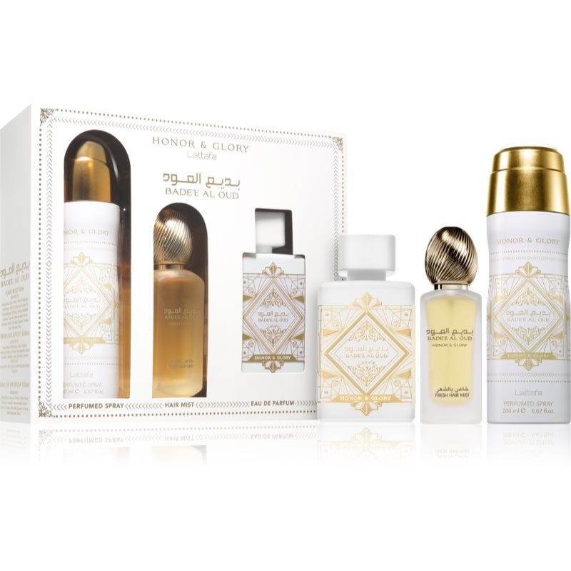 Lattafa Badee Al Oud Honor & Glory подаръчен комплект унисекс - Комплект - Сравни цени от 1 магазин с безплатна доставка