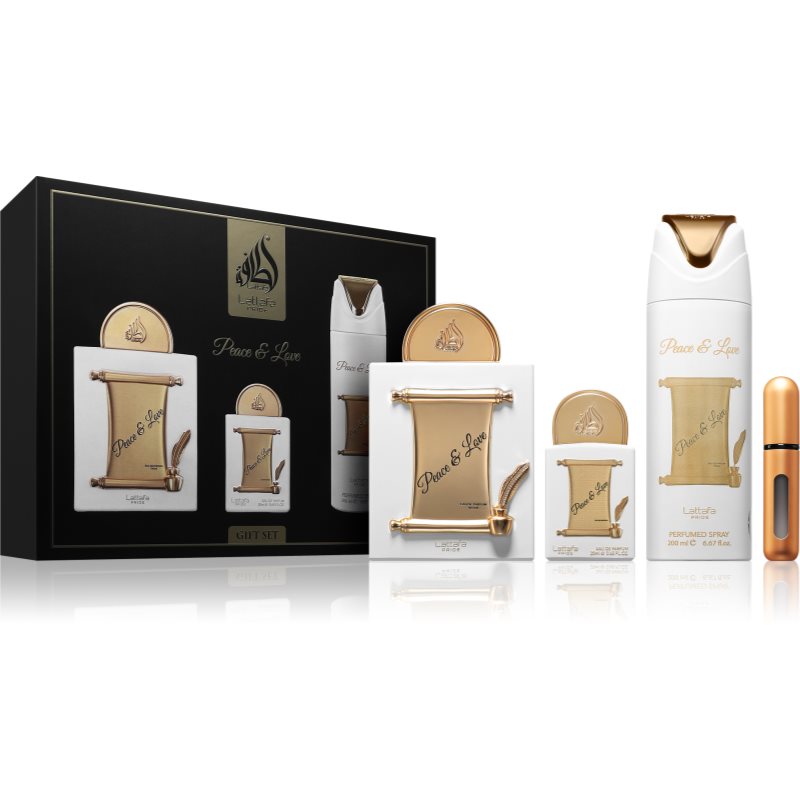 Lattafa Peace & Love подаръчен комплект унисекс - Комплект - Сравни цени от 1 магазин с безплатна доставка