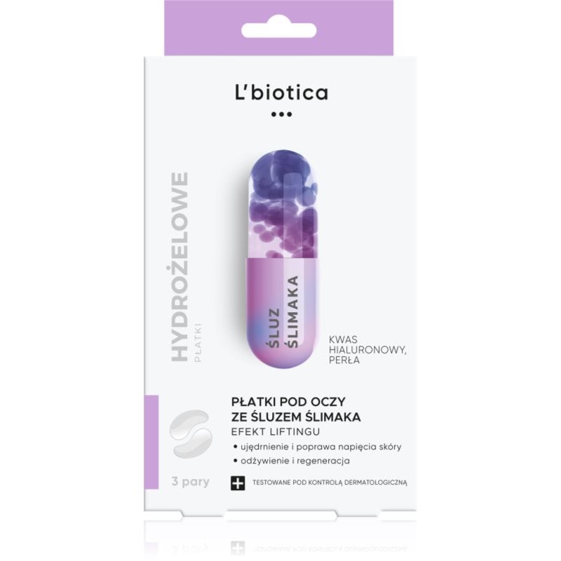 L’biotica Eye Patches Rejuvenating изглаждата маска за околоочната зона с екстракт от охлюв