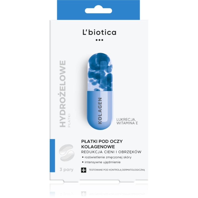 L’biotica Masks колагенова маска за областта около очите против отоци и тъмни кръгове 3 x