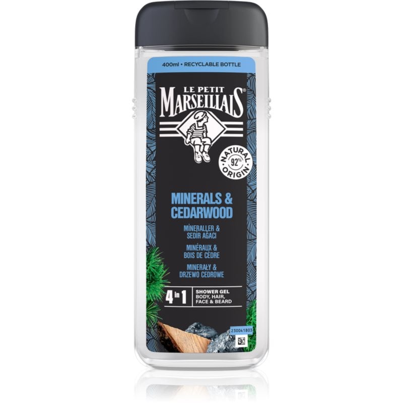Le Petit Marseillais Minerals & Cedarwood душ гел 4 в 1 за мъже