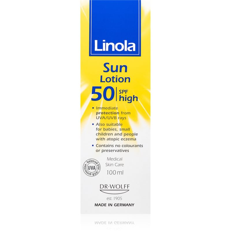Linola Sun Lotion SPF50 крем за загар за суха към атопична кожа