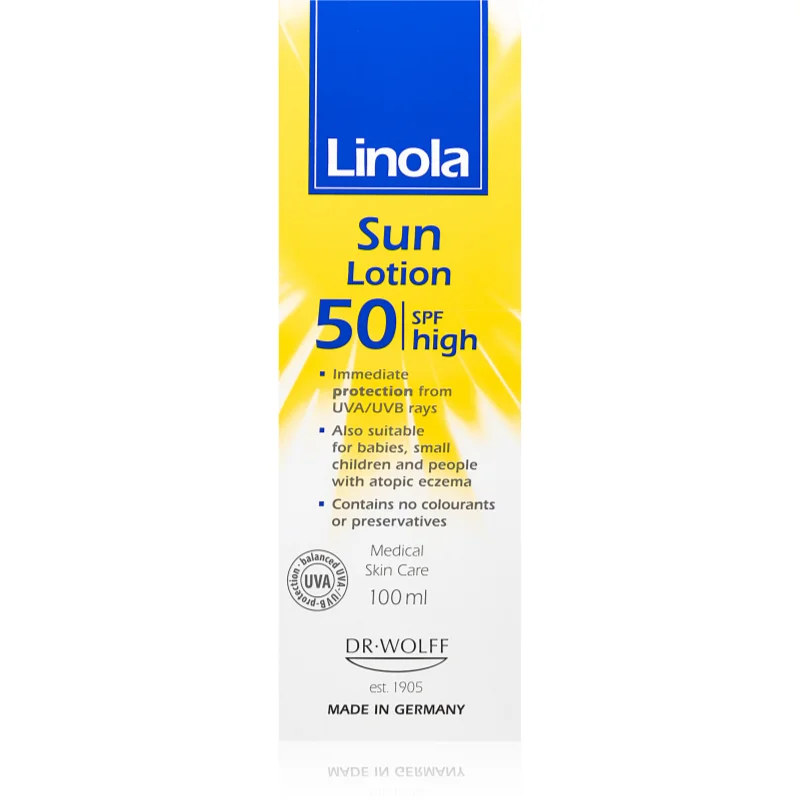 Linola Sun Lotion SPF50 крем за загар за суха към атопична кожа - Грижа за тяло - Сравни цени от 1 магазин с безплатна доставка
