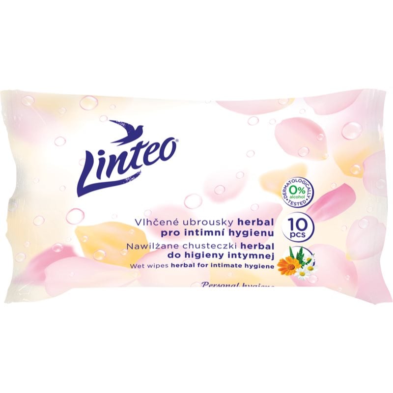 Linteo Personal hygiene мокри кърпички за интимна хигиена мини herbal