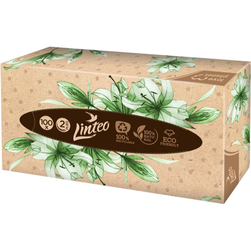 Linteo Paper Tissues Two-ply Paper, 100 pcs per box хартиени кърпички