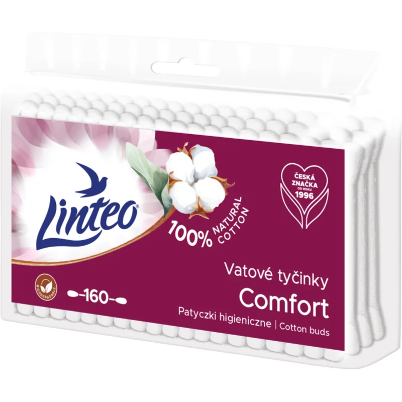 Linteo Natural Cotton Buds клечки за уши в пликче