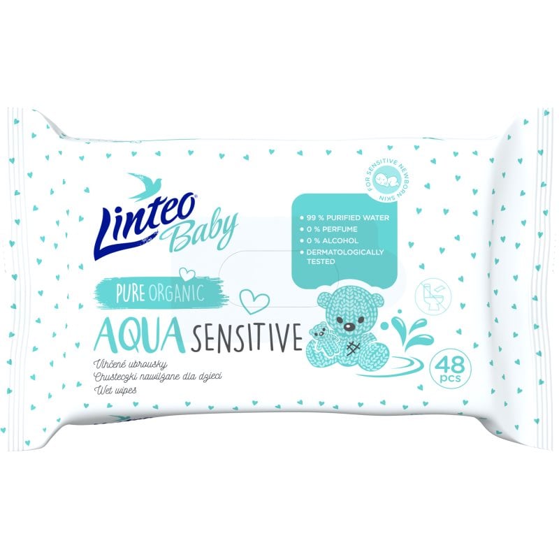 Linteo Baby Aqua Sensitive нежни мокри кърпички за бебета