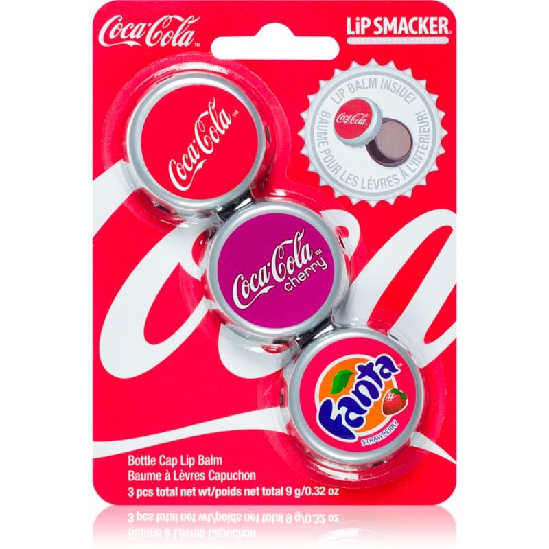 Lip Smacker Coca Cola балсам за устни 5 бр аромати Original, Cherry & Fanta