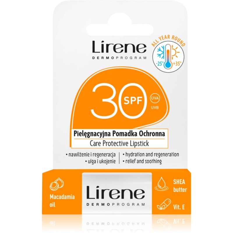 Lirene Care Protective Lipstick защитен балсам за устни с хидратиращ ефект SPF 30