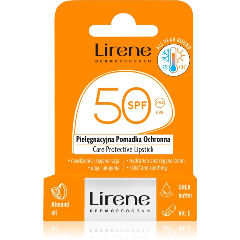 Lirene Care Protective Lipstick защитен балсам за устни с хидратиращ ефект SPF 50