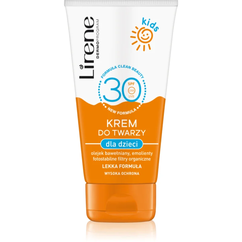 Lirene Sun care слънцезащитен крем за лице за деца SPF 30