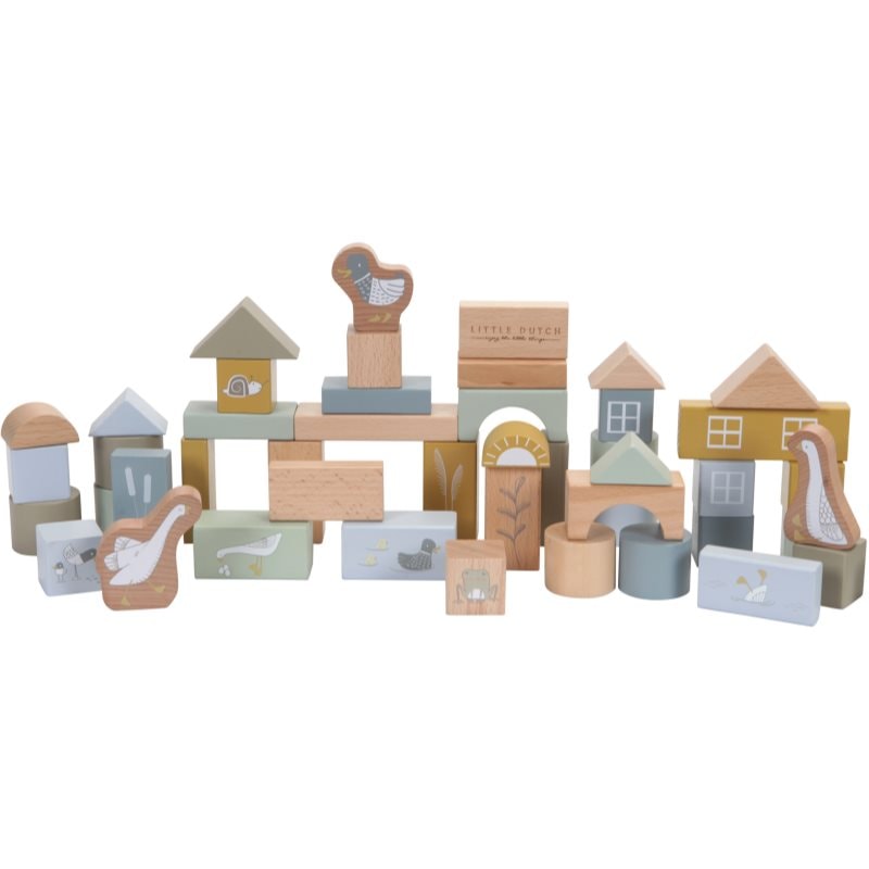 Little Dutch Building Blocks кубчета от дърво 2 y+ Blue - За деца - Сравни цени от 1 магазин с безплатна доставка