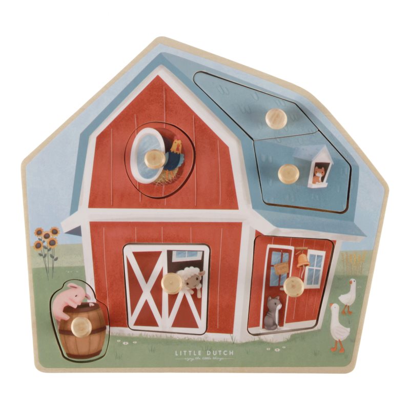 Little Dutch Little Farm Wooden Puzzle пъзел от дърво 12 m+ - За деца - Сравни цени от 1 магазин с безплатна доставка