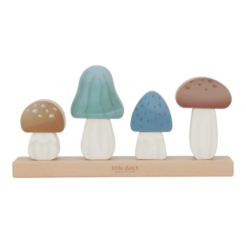 Little Dutch Forest Friends Stacking Puzzle Mushrooms играчка за подреждане 24,6 x 5 x 13 cm 12 m+ - За деца - Сравни цени от 1 магазин с безплатна доставка