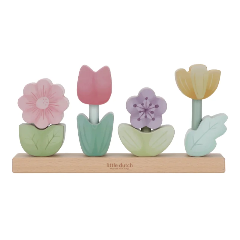 Little Dutch Fairy Garden Stacking Puzzle Flowers играчка за подреждане 24,6 x 5 x 13 cm 12 m+