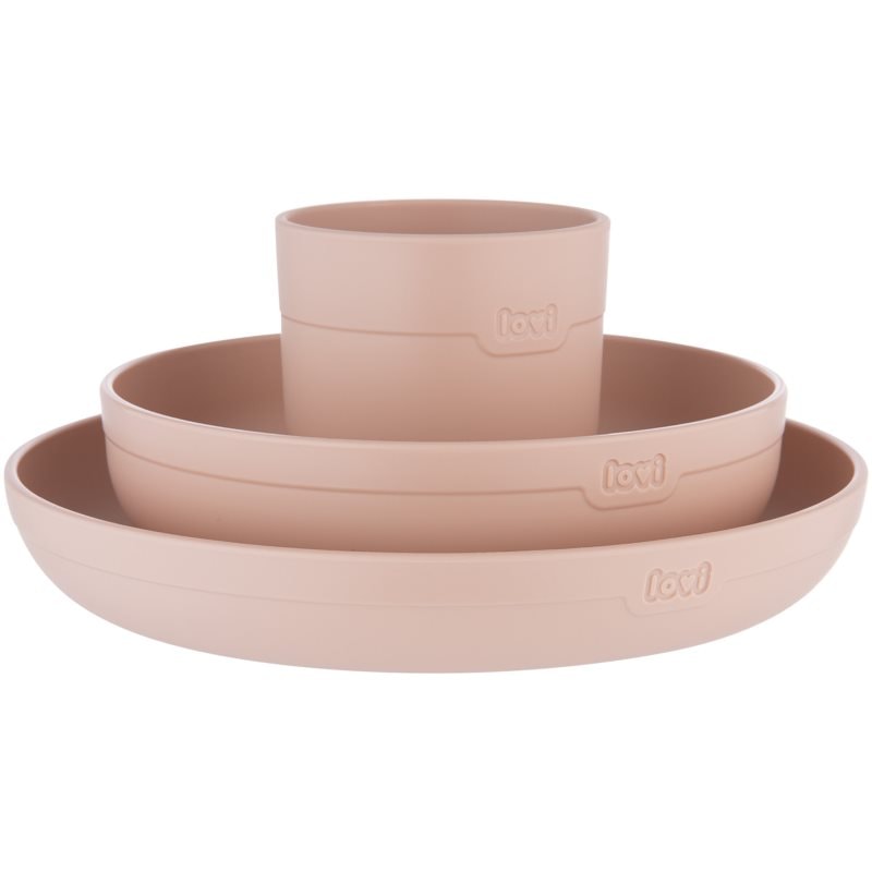 LOVI Tableware Set with Cup комплект за хранене Nude - За деца - Сравни цени от 1 магазин с безплатна доставка