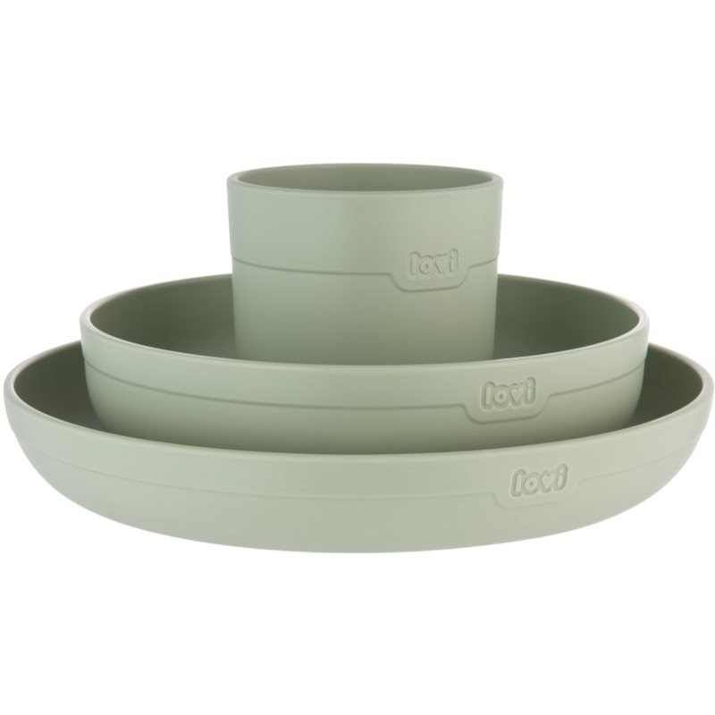 LOVI Tableware Set with Cup комплект за хранене Pistachio - За деца - Сравни цени от 1 магазин с безплатна доставка