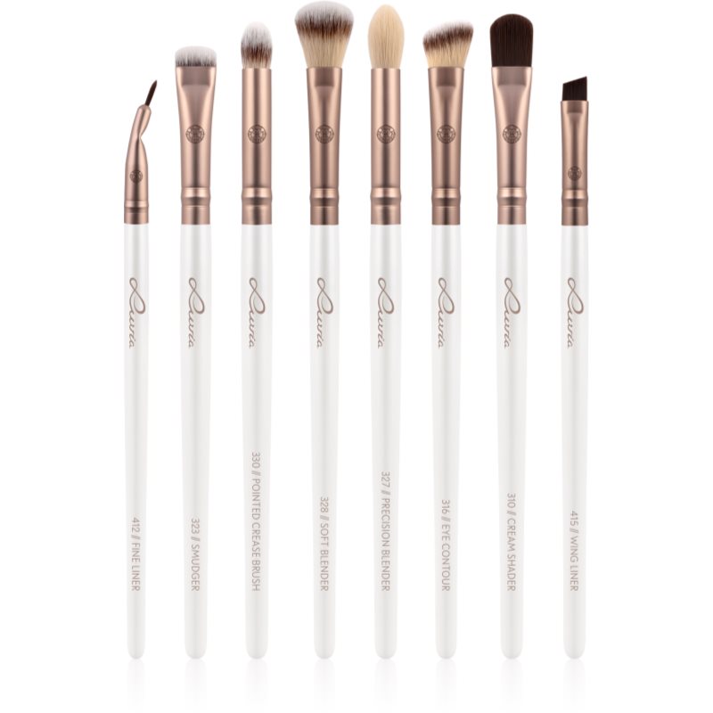 Luvia Cosmetics Prime Vegan All Eye Want комплект четки за очи Pearl White / Metallic Coffee Brown - Комплект - Сравни цени от 1 магазин с безплатна доставка