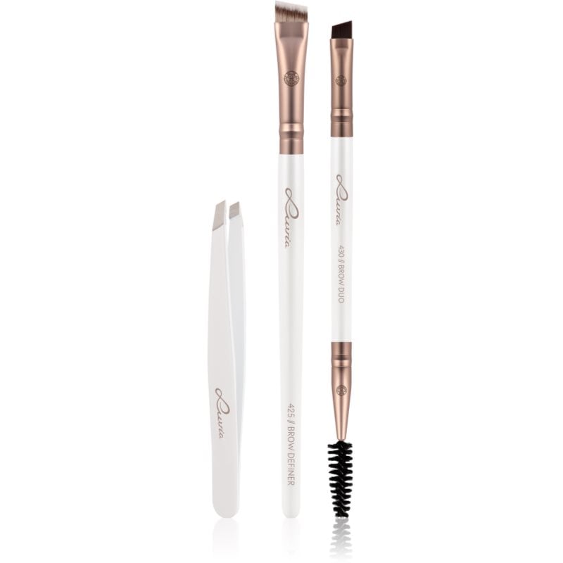Luvia Cosmetics Prime Vegan Brow Kit комплект за оформяне на вежди Pearl White / Metallic Coffee Brown