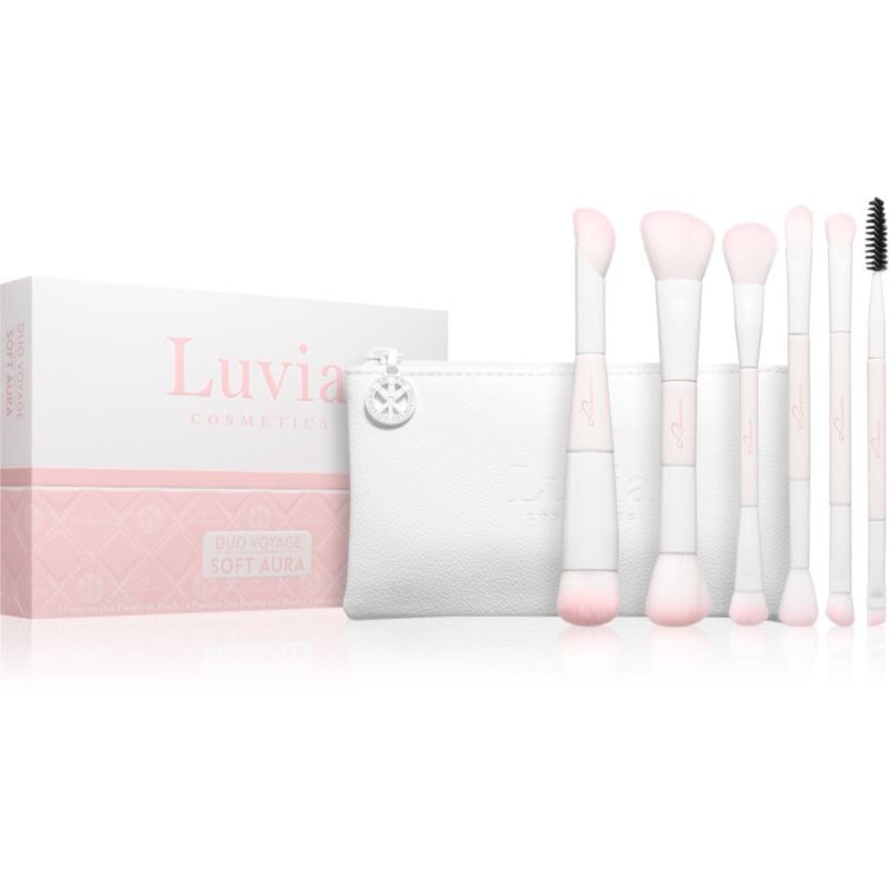Luvia Cosmetics Duo Voyage комплект за пътуване с четки и чантичка Soft Aura
