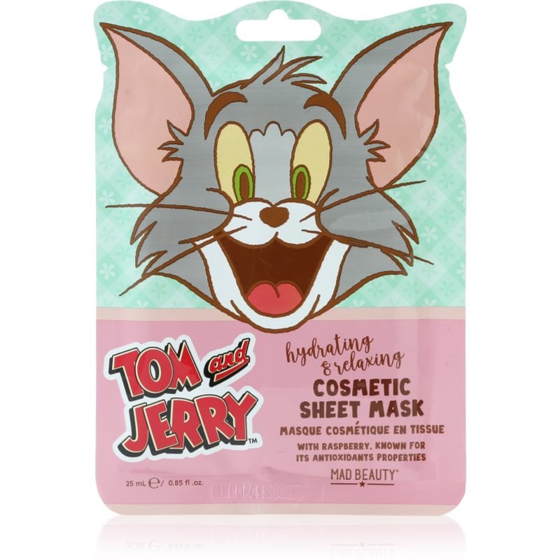 Mad Beauty Tom & Jerry Sheet Mask - Tom хидратираща платнена маска с хиалуронова киселина