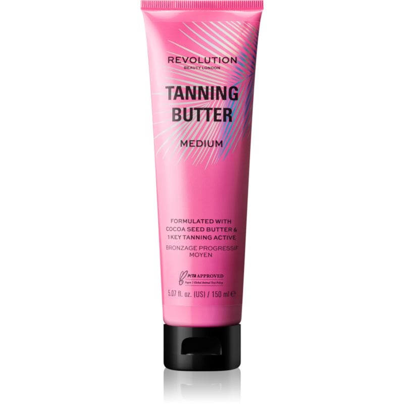 Makeup Revolution Beauty Tanning Butter подхранващо масло за тяло с автобронзиращ ефект