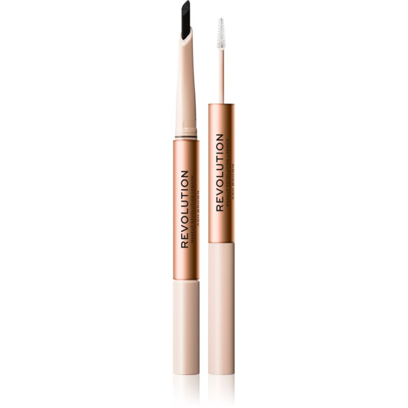 Makeup Revolution Fluffy Brow Filter Duo двустранен молив за вежди за фиксиране и оформяне цвят Ash Brown 0.12 гр. - Грим - Сравни цени от 1 магазин с безплатна доставка