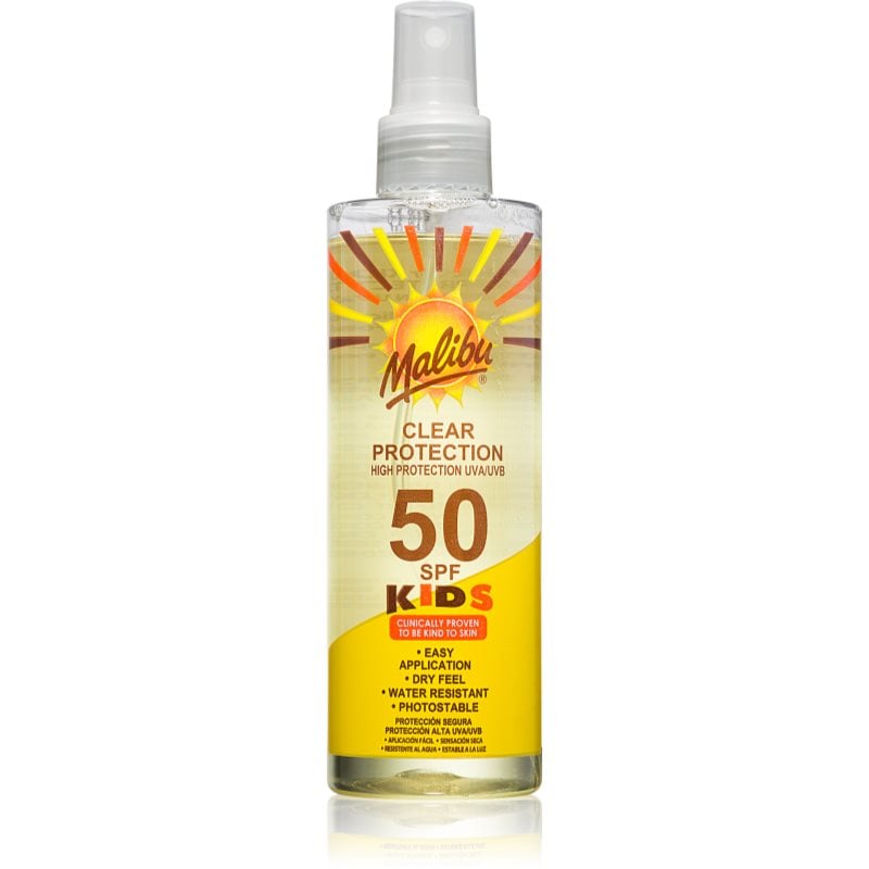 Malibu Clear Protection защитен спрей SPF 50 за деца