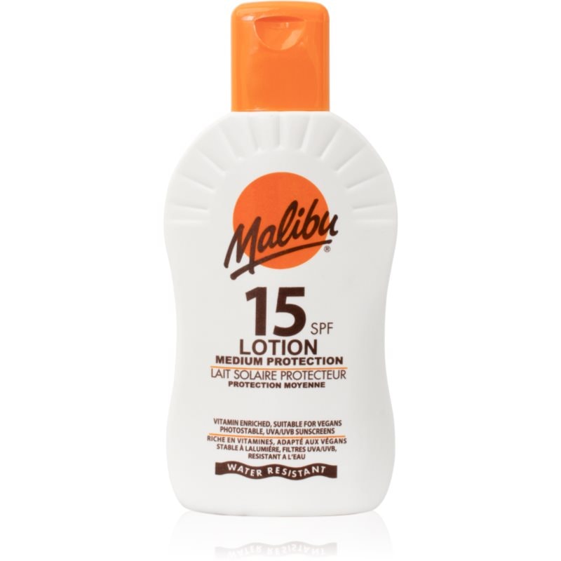 Malibu Lotion Medium Protection защитно мляко SPF 15 - Грижа за тяло - Сравни цени от 1 магазин с безплатна доставка