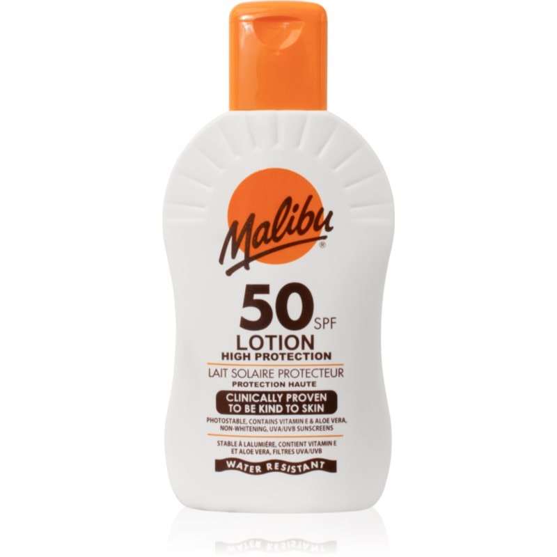 Malibu Lotion High Protection защитно мляко SPF 50 - Грижа за тяло - Сравни цени от 1 магазин с безплатна доставка