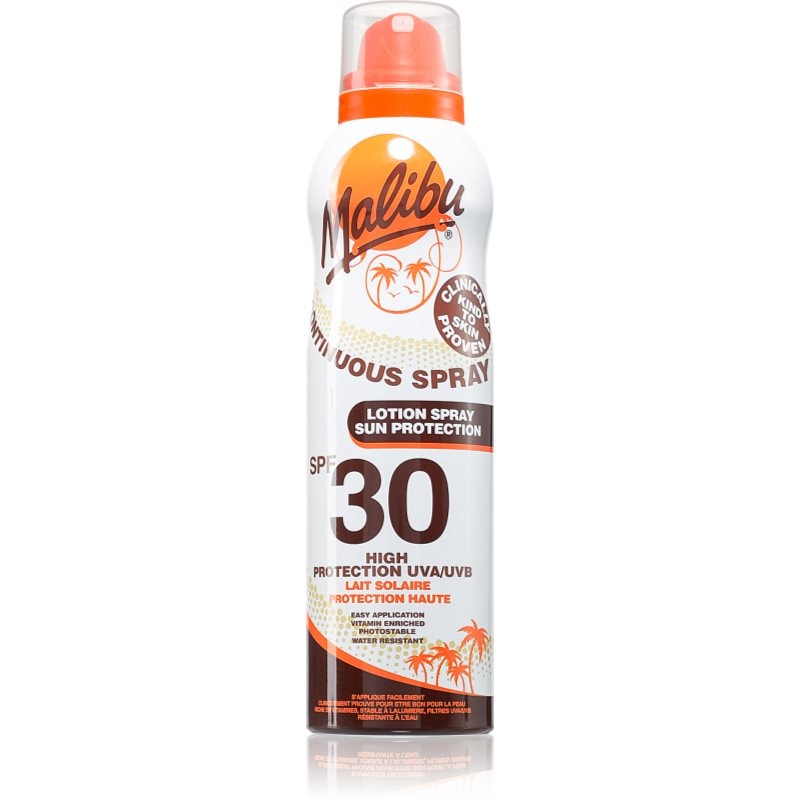 Malibu Continuous Spray слънцезащитен спрей SPF 30 - Грижа за тяло - Сравни цени от 1 магазин с безплатна доставка