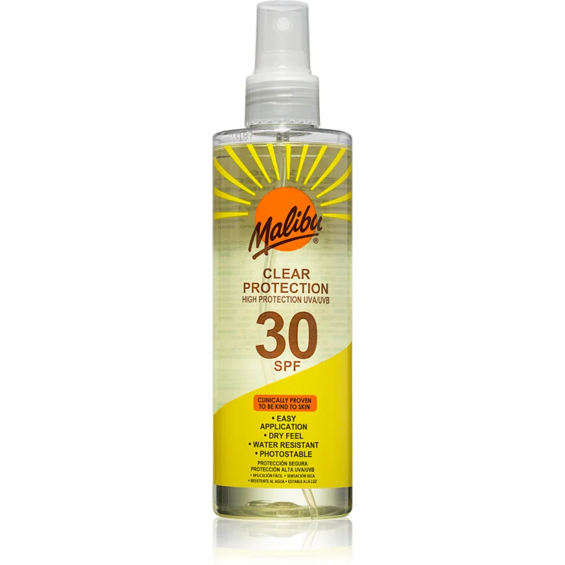 Malibu Clear Protection слънцезащитен спрей - Грижа за тяло - Сравни цени от 1 магазин с безплатна доставка