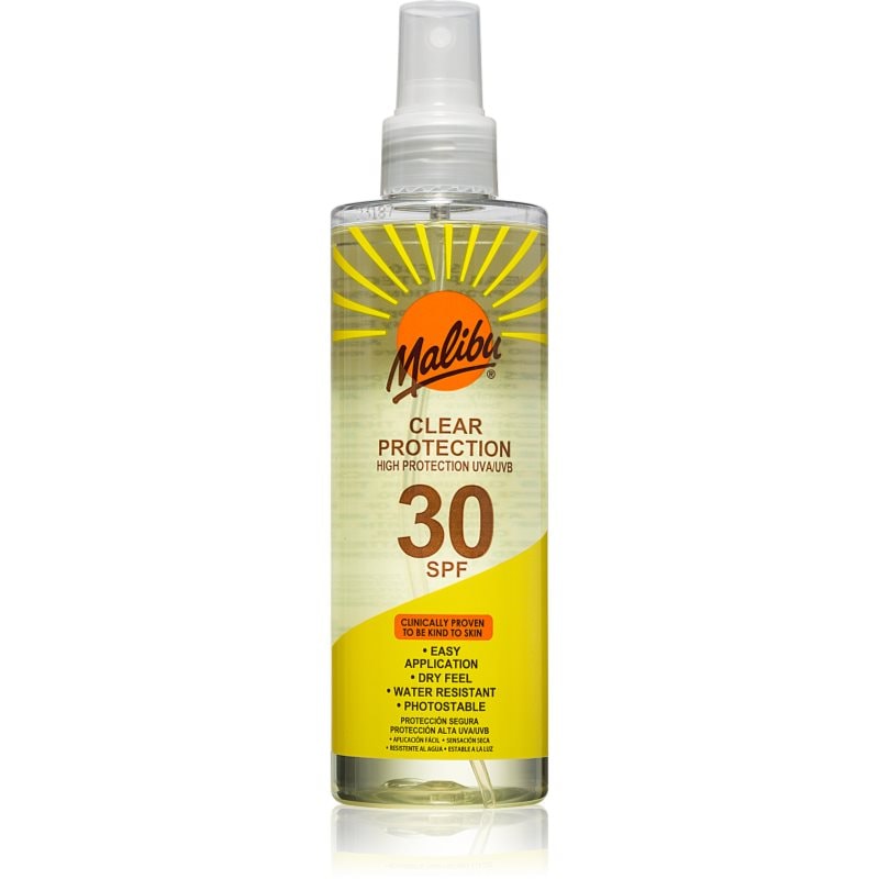 Malibu Clear Protection слънцезащитен спрей - Грижа за тяло - Сравни цени от 1 магазин с безплатна доставка