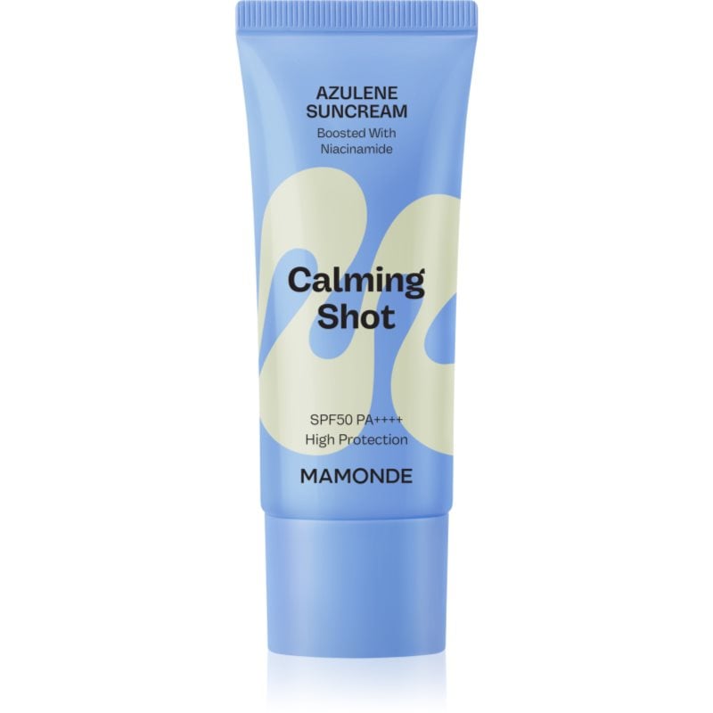 MAMONDE Calming Shot Azulene Suncream защитен крем за лице с успокояващ ефект SPF 50+